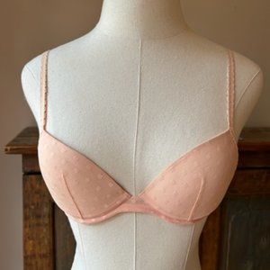 La Perla Swiss Dot Mesh Overlay Light Pink Bra